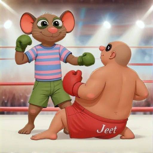 Gouda the Mouse in a boxing ring