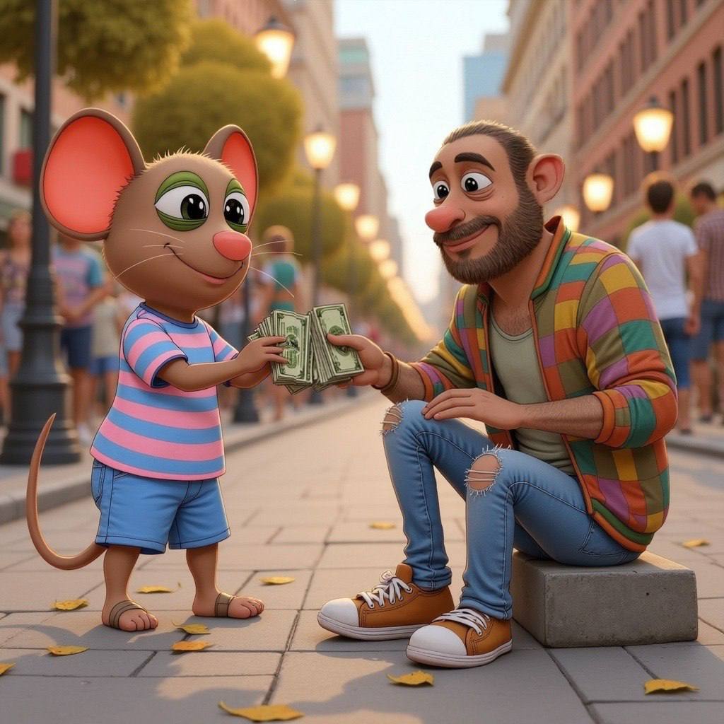 Gouda the Mouse exchanging money