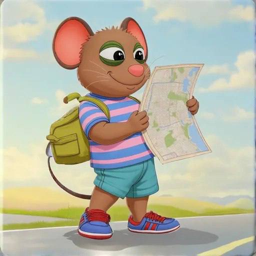 Gouda the Mouse with a roadmap